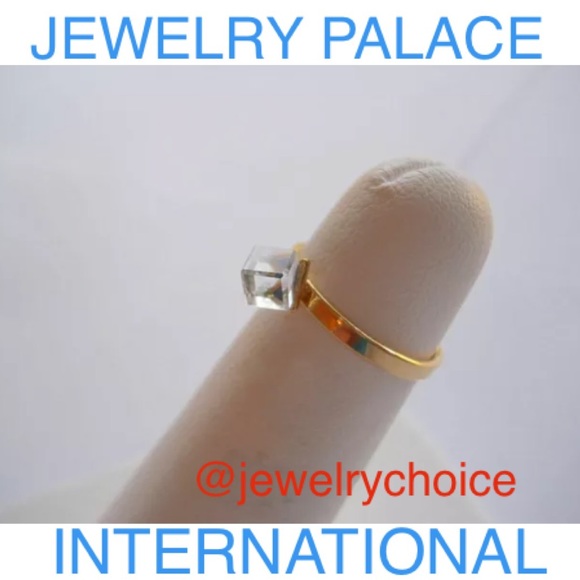 🆕14K Gold Filled White Square Crystal Kids Ring. - Picture 3 of 12